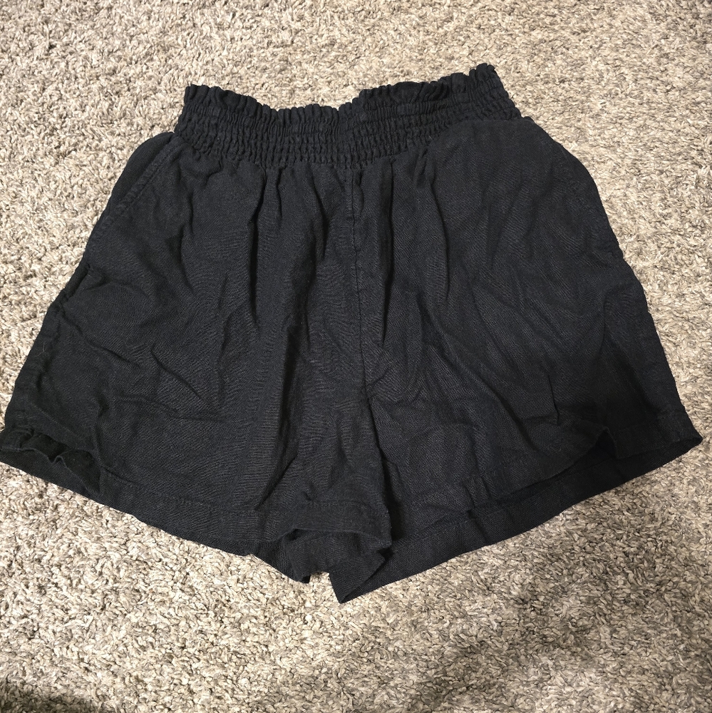 Universal Thread High Waist Black Linen Shorts